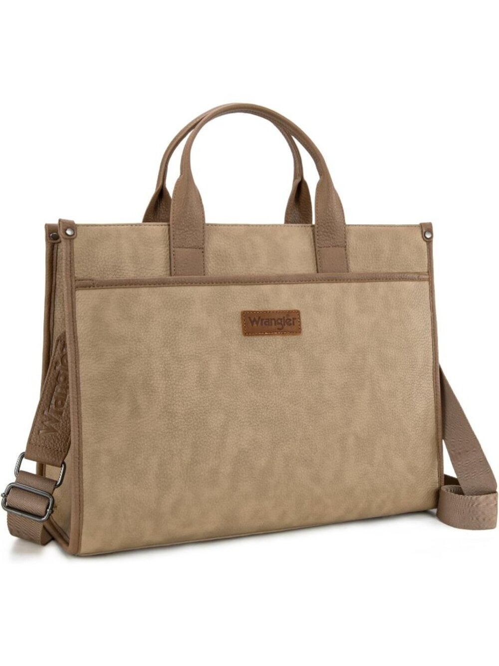 Women's Tan Business Briefcase Handbag Adjustable Shoulder Strap Tote Bag